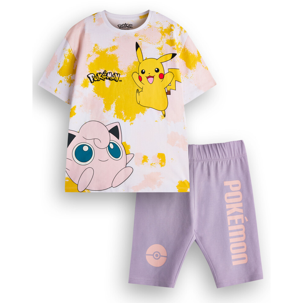 (11-12 Years) Pokemon T-Shirt and Shorts Set (Girls Multicoloured)