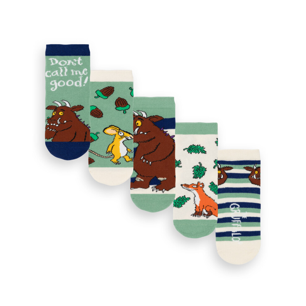 (3-5.5 UK Child) Gruffalo & Friends Calf Socks Set of 5 (Unisex Kids Multicoloured)