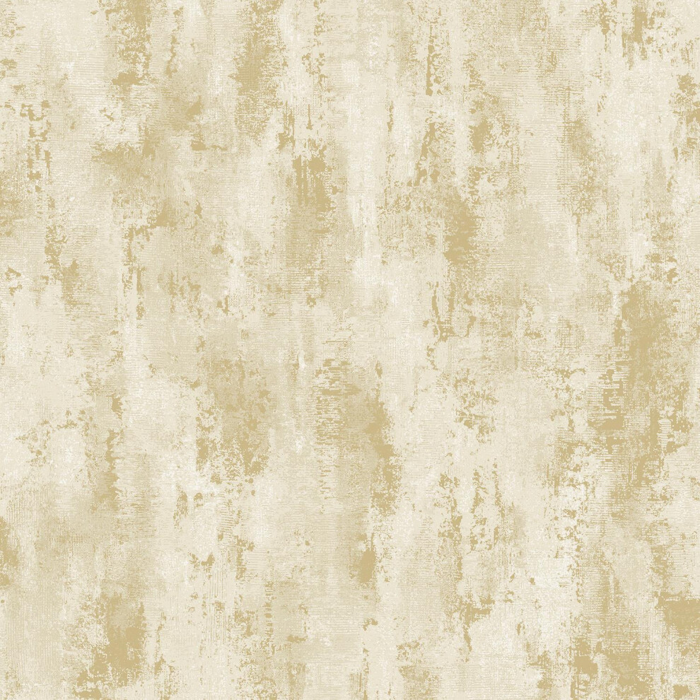 Grandeco Venetian Plain Cream Metallic Gold Wallpaper Textured Blown Vinyl