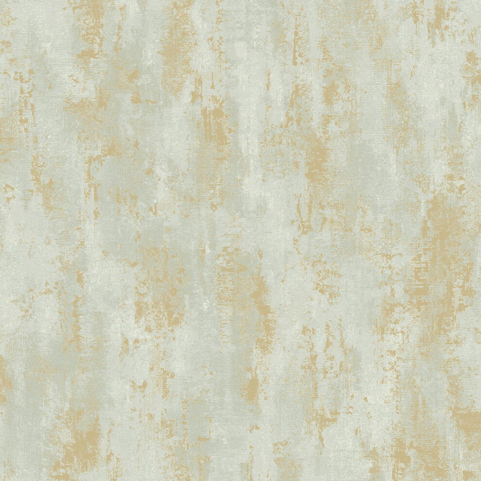 Grandeco Venetian Plain Green Metallic Gold Wallpaper Textured Blown Vinyl 5411012518134