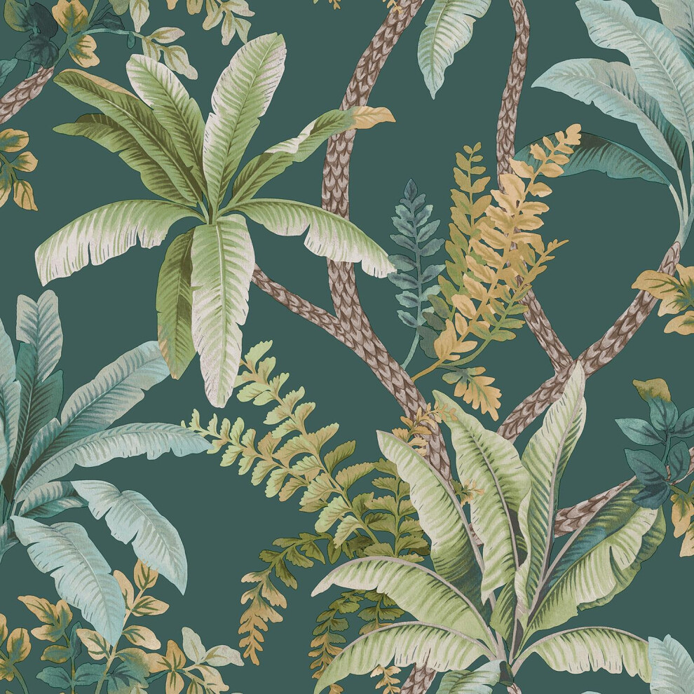 Holden Decor Trailing Palm Green Wallpaper Tropical Botanical Feature Wall 5022976138018
