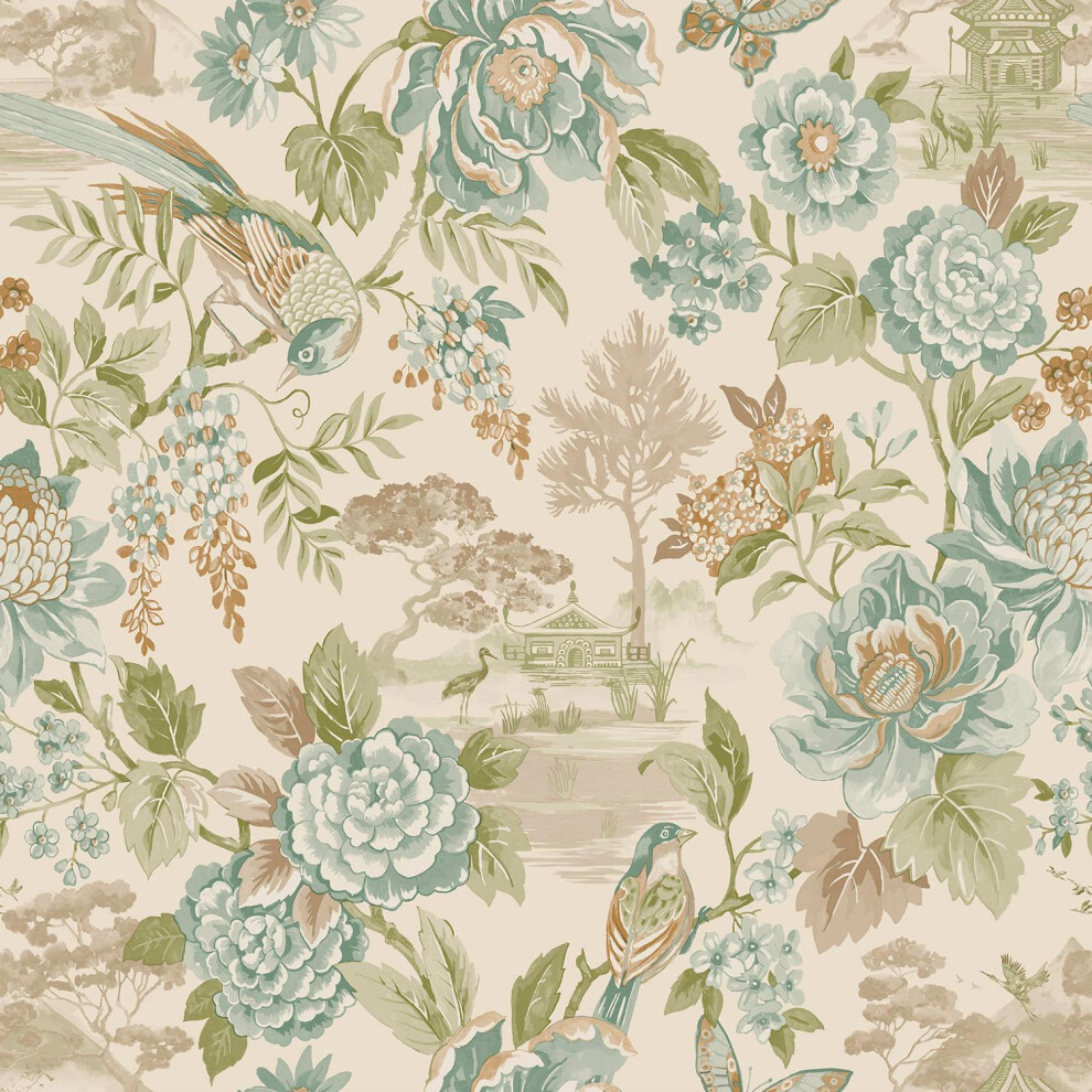 Holden Decor Scenic Bird Trail Teal Orange Wallpaper Naturistic Feature Wall 5022976138117