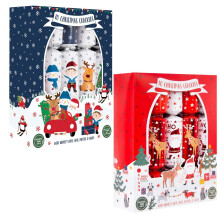 Set Of 20 Christmas Crackers Red Blue Santa And Friends Design Festive