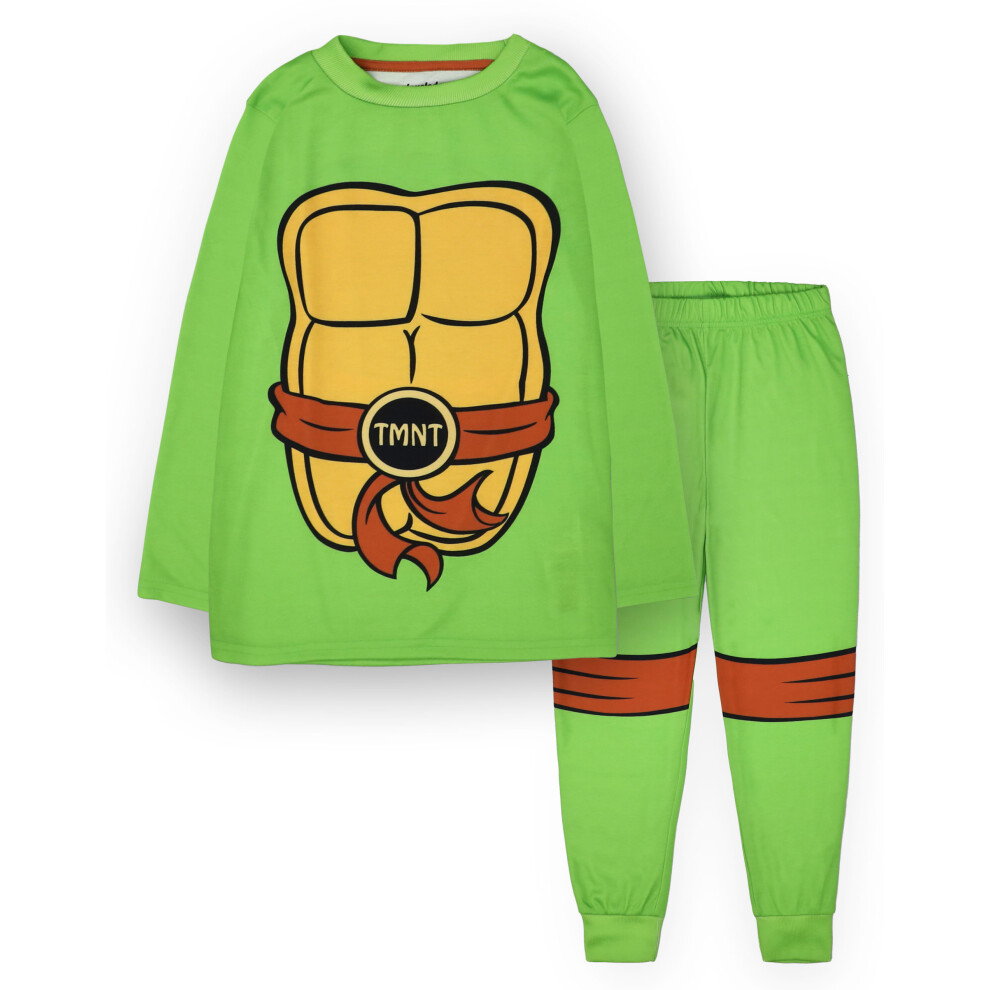 (8-9 Years) Teenage Mutant Ninja Turtles Long Sleeve Long Leg Pyjama Set (Boys Green)