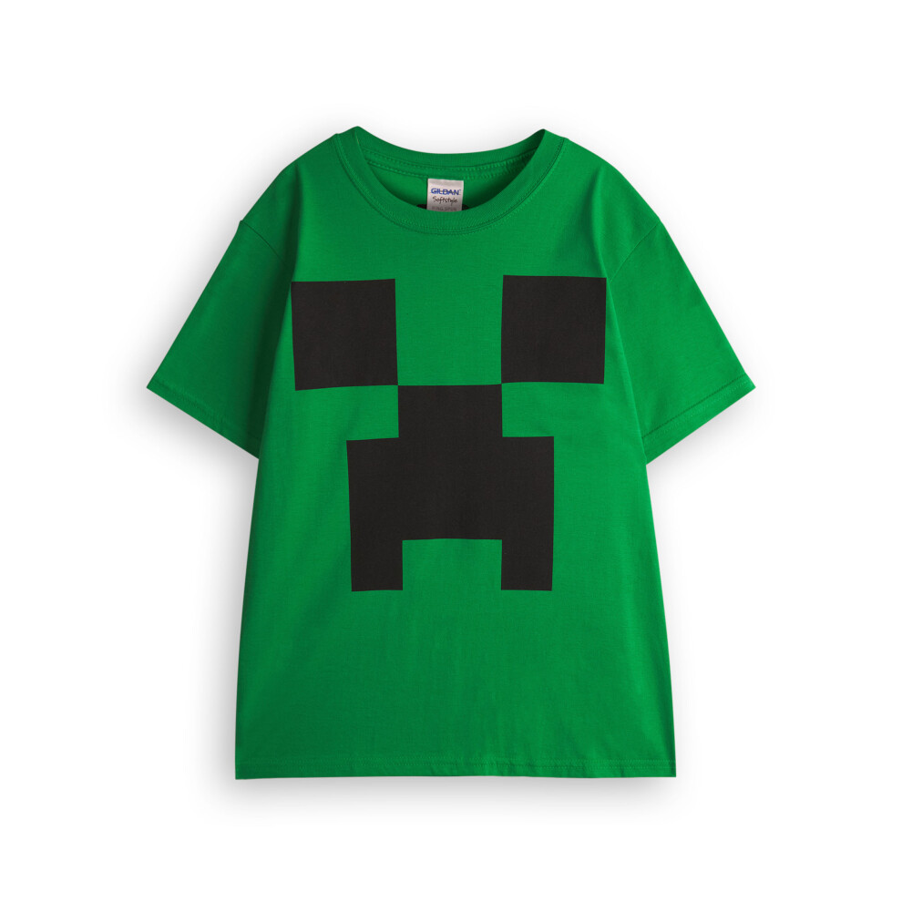 (7-8 Years) Minecraft Short Sleeved T-Shirt (Boys Green)