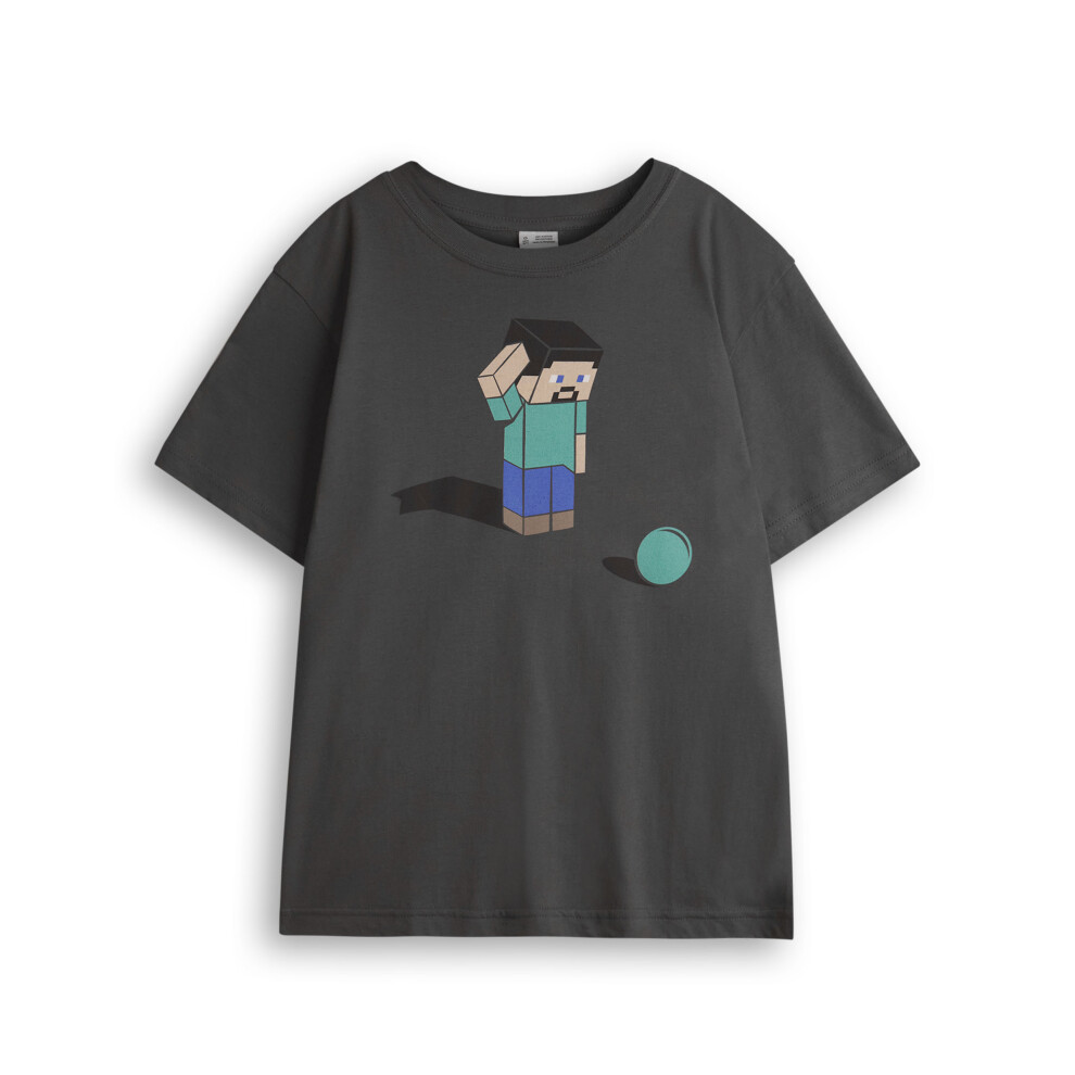 (7-8 Years) Minecraft Short Sleeved T-Shirt (Boys Black)