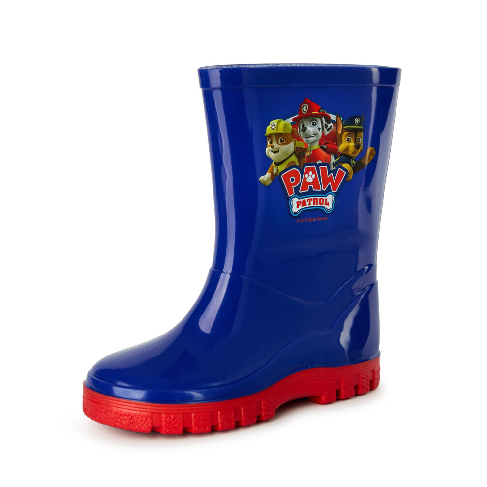 (4 UK Child) Paw Patrol Wellington Boots without Handles (Boys Blue)