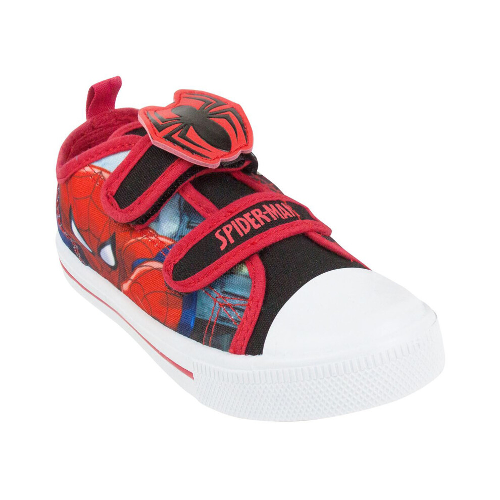 (12 UK Child) Marvel Velcro Trainers (Boys Red)