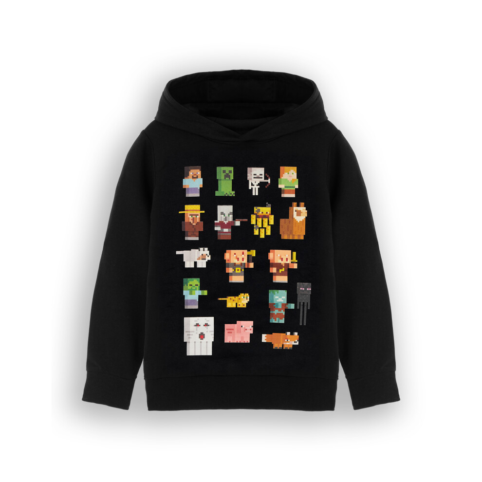 (9-10 Years) Minecraft Hoodie (Unisex Kids Black)