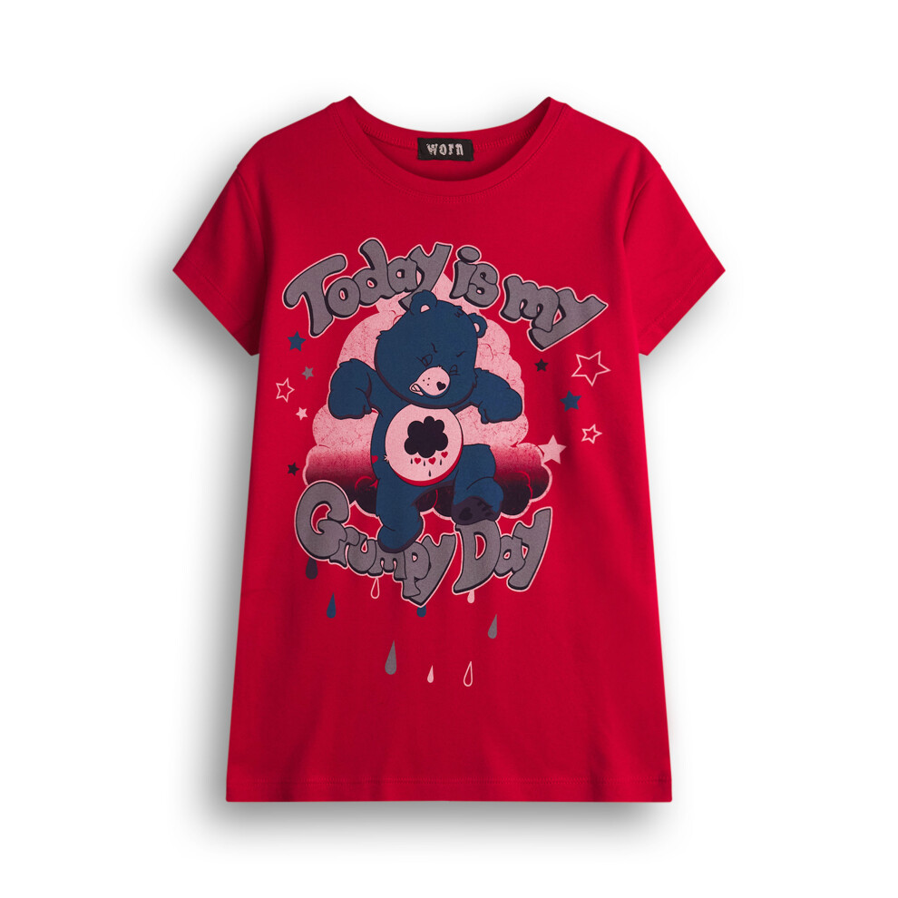 (Small) Care Bears Short Sleeved T-Shirt (Womens Red)
