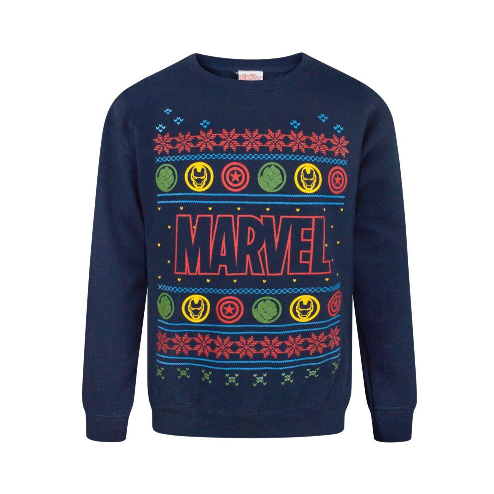 (11-12 Years) Marvel Sweatshirt (Boys Blue)