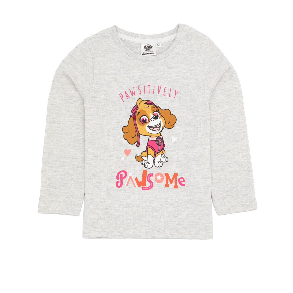 Paw Patrol Long Sleeved T-Shirt (Girls Grey)