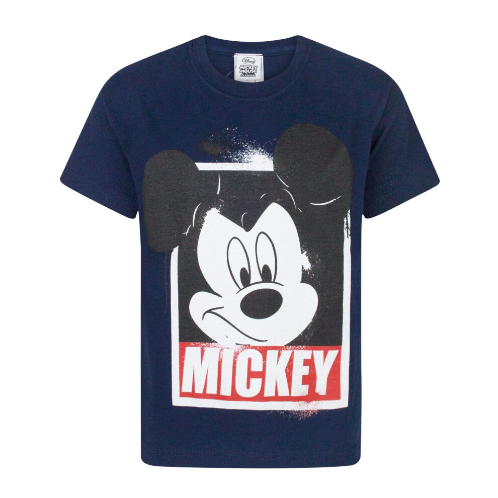 (12-13 UK Child) Disney Short Sleeved T-Shirt (Boys Blue)