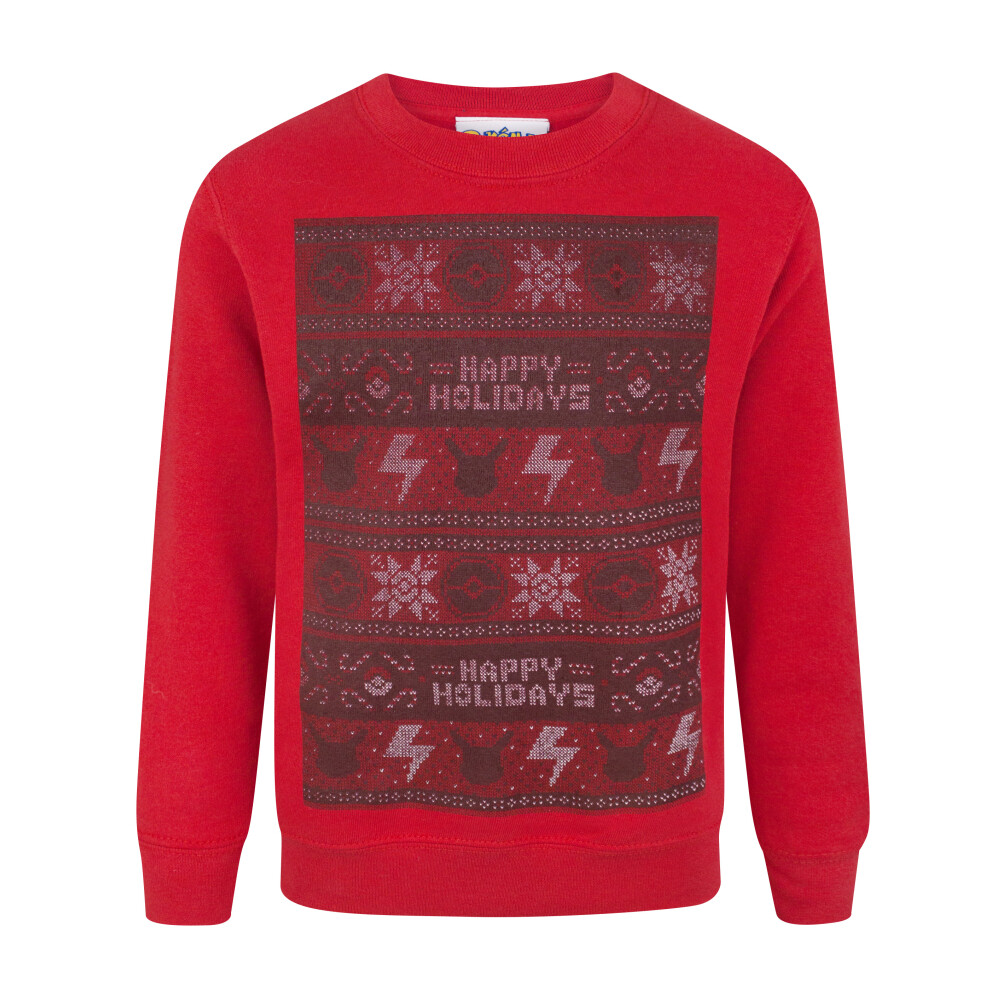 (9-10 Years) Pokemon Christmas Jumper (Boys Red)