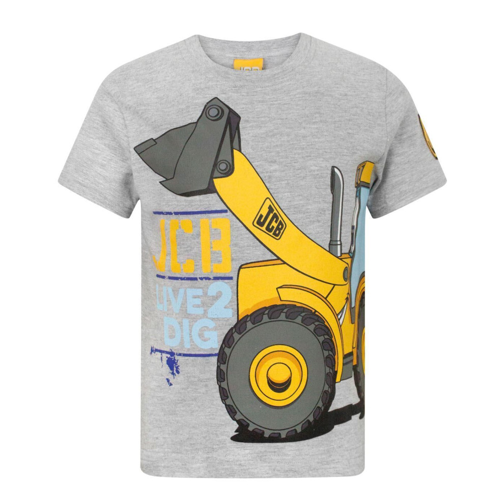 (1-2 Years) JCB Short Sleeved T-Shirt (Boys Grey)