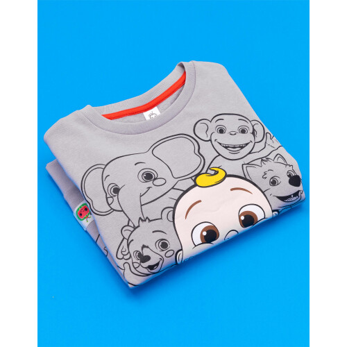 (5-6 Years) Cocomelon Sweatshirt (Unisex Kids Grey) 1