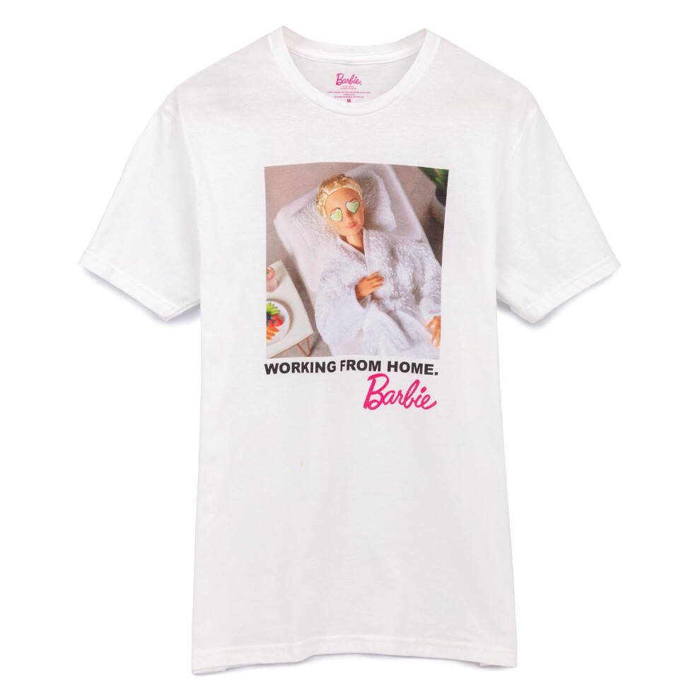 (X-Large) Barbie Short Sleeved T-Shirt (Womens White)