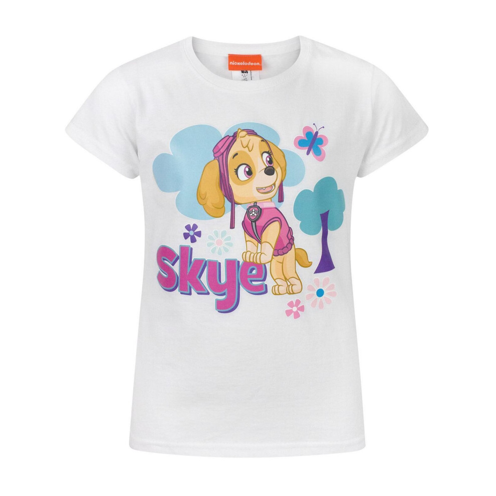 Paw Patrol Short Sleeved T-Shirt (Girls White)