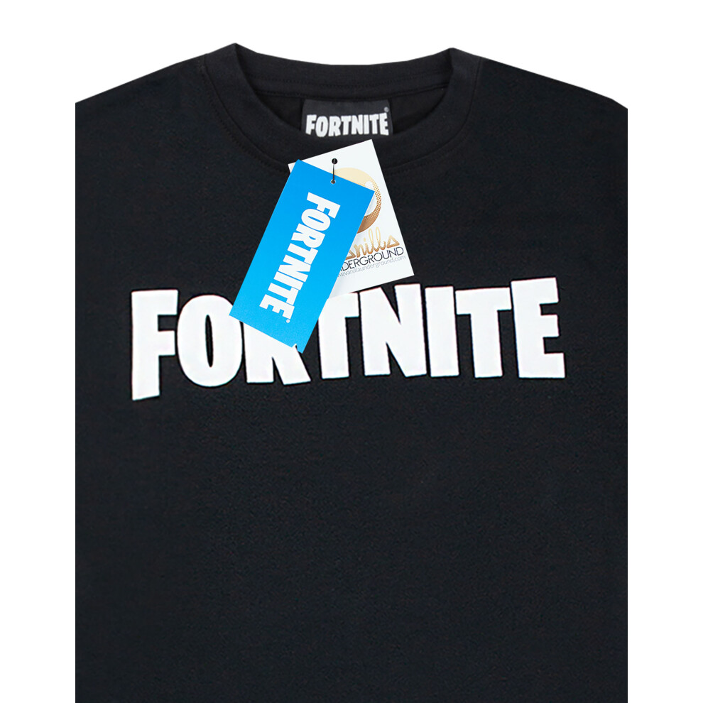 Black S Fortnite Boys Black Short Sleeved T Shirt