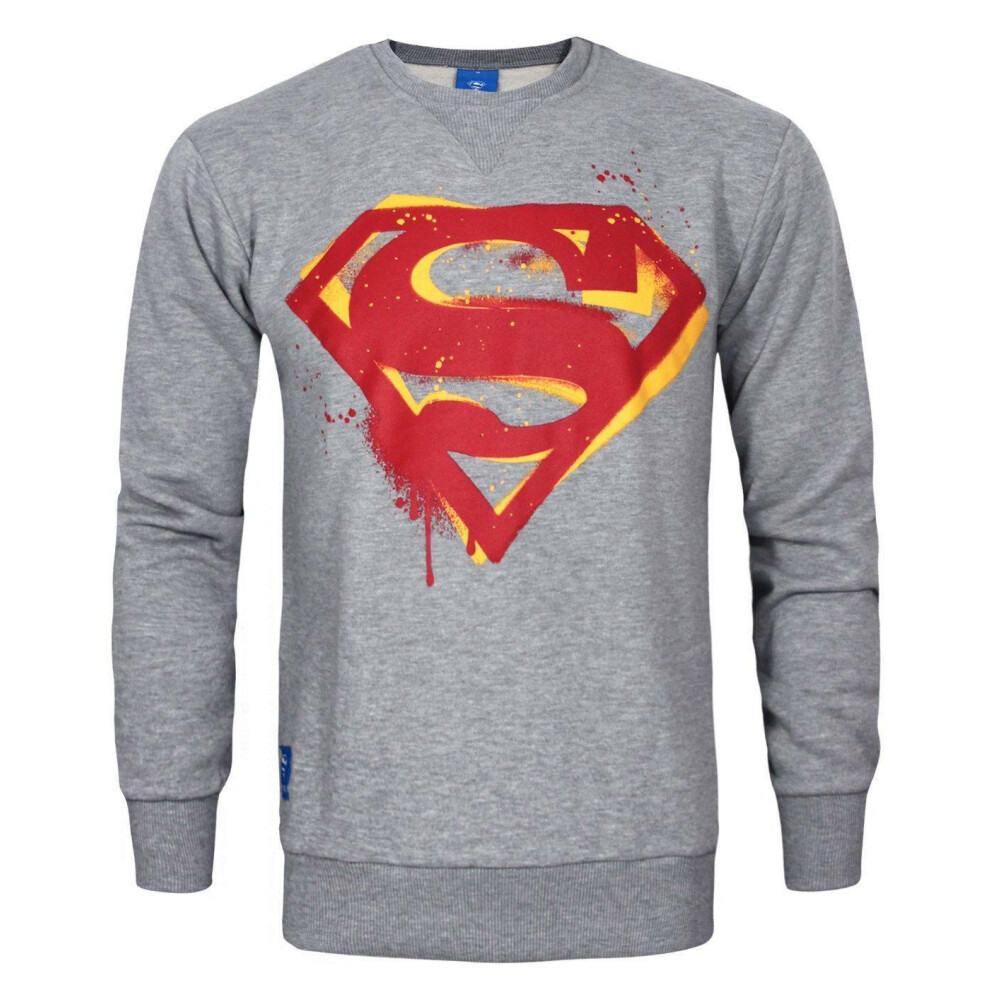 (Medium) DC Comics Sweatshirt (Mens Grey)