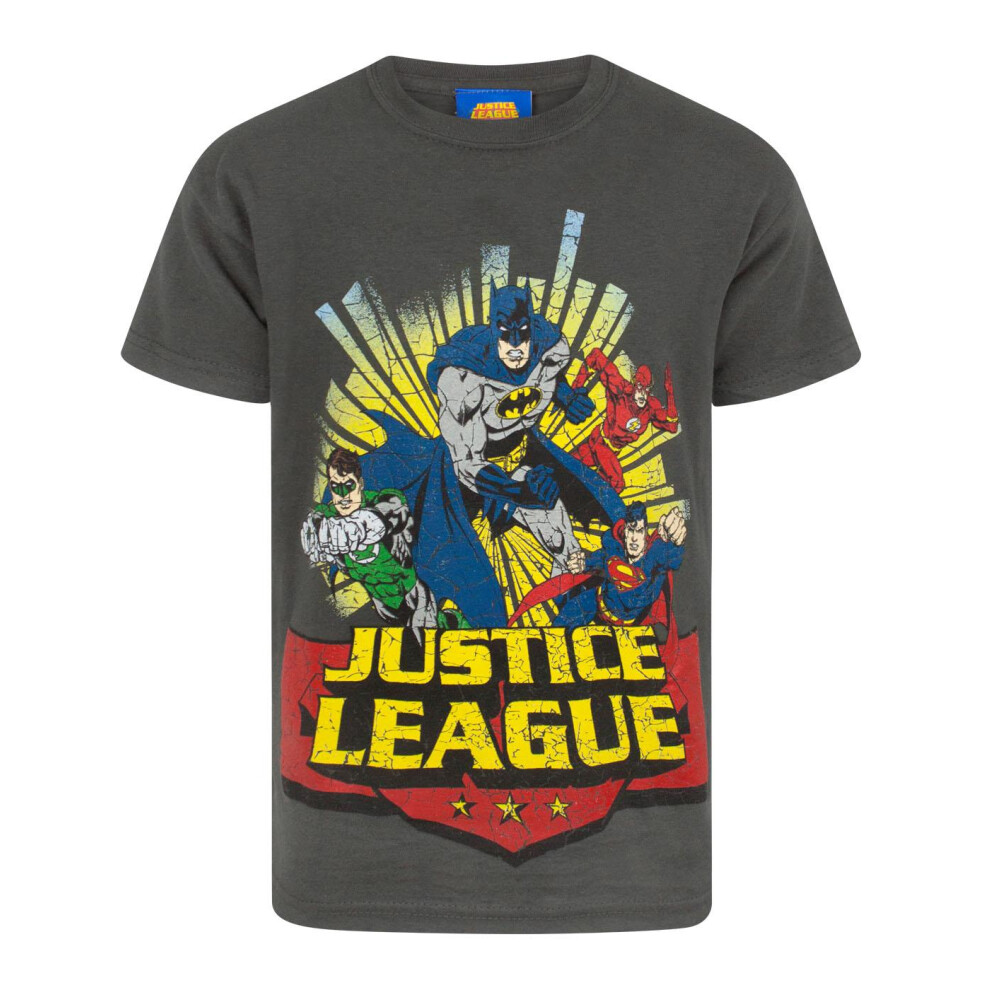 (13-14 Years) DC Comics Short Sleeved T-Shirt (Boys Multicoloured)