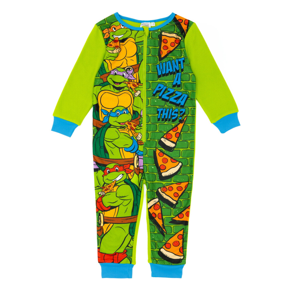 (9-10 Years) Teenage Mutant Ninja Turtles Onesie (Unisex Kids Green)