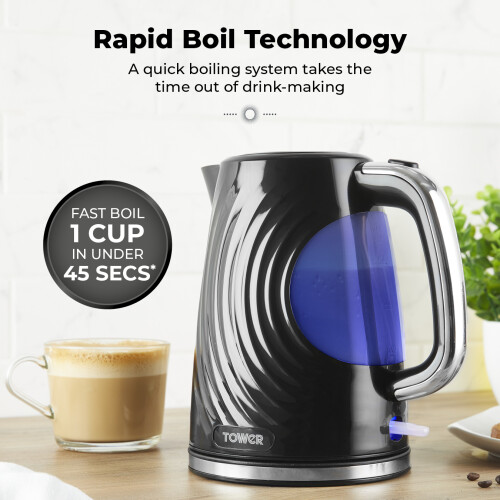 Tower Tower Sonar Black Kettle 2 Slice Toaster & 800W 20L Digital Microwave 2