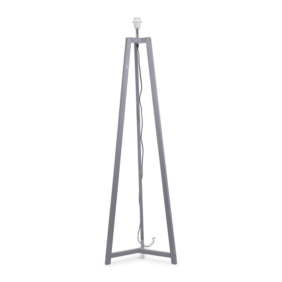 ValueLights Lottie Grey Wooden Free Standing Tripod Floor Lamp Base