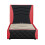 SlumberWorx (Black and Red) Galaxy Ottoman Storage LED Headboard Gaming Single Black Bed Frame 8