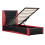 SlumberWorx (Black and Red) Galaxy Ottoman Storage LED Headboard Gaming Single Black Bed Frame 9