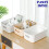 (Wihte, Medium) Panzy Home Plastic Storage Baskets with Handle Rectangular Home & Kitchen Organiser Strong Plastic Cupboard Storage Boxes 3