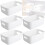 (Wihte, Large) Panzy Home Plastic Storage Baskets with Handle Rectangular Home & Kitchen Organiser Strong Plastic Cupboard Storage Boxes 1