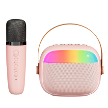 Mini karaoke stroj pre deti a dospelých Bluetooth reproduktor s 1 bezdrôtovým mikrofónom a LED svetlami Domáca párty pre dievčatá a chlapcov