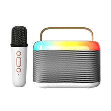 Mini karaoke stroj pre deti a dospelých Prenosný Bluetooth reproduktor s 1 bezdrôtovým mikrofónom a RGB LED svetlom pre chlapcov a dievčatá