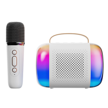Mini karaoke stroj pre deti a dospelých Prenosný Bluetooth reproduktor s 1 bezdrôtovým mikrofónom a RGB LED svetlom pre chlapcov a dievčatá