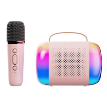 Mini karaoke stroj pre deti a dospelých Prenosný Bluetooth reproduktor s 1 bezdrôtovým mikrofónom a RGB LED svetlom pre chlapcov a dievčatá