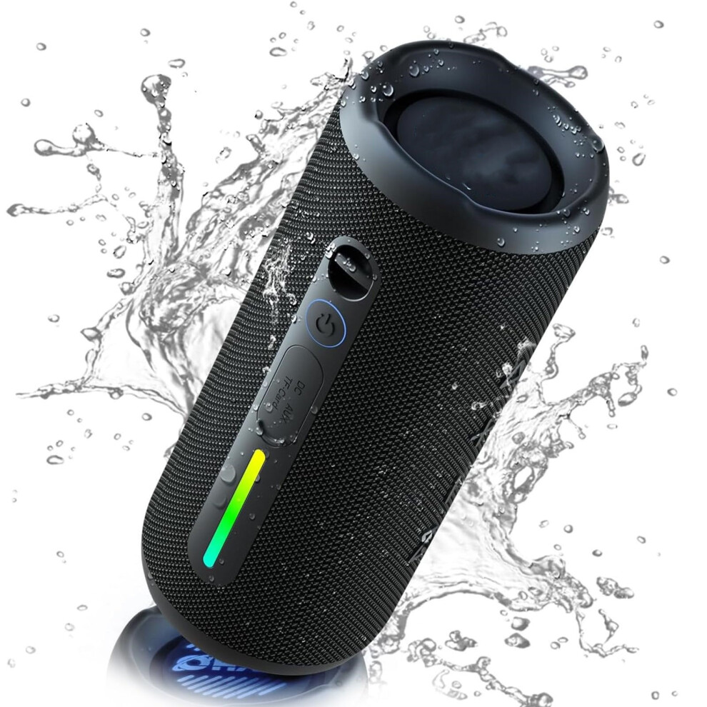 Chronus Portable Bluetooth Speaker, Wireless Speaker With 24W Loud Stereo Sound, Active Extra Bass, Ipx7 Waterproof, Bt5.3, Rgb Lights, Dual Pairing, 6976918020796
