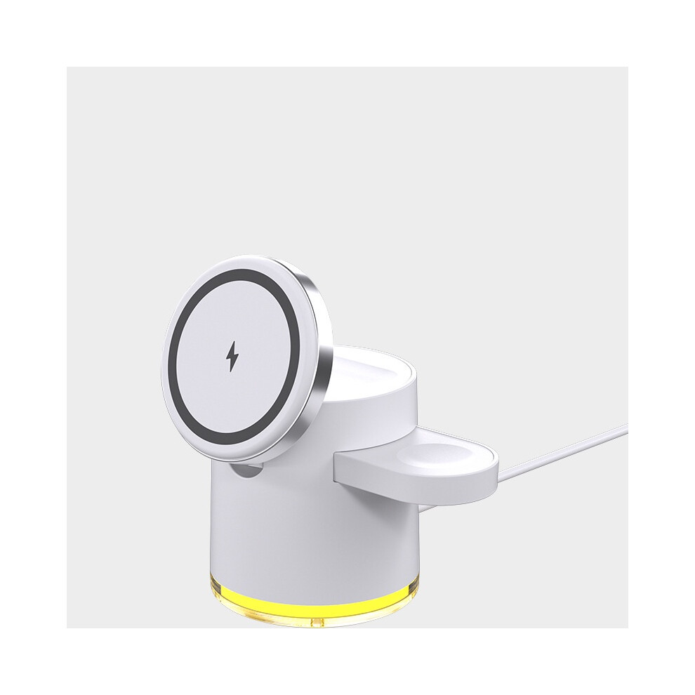 Chronus 3 In 1 Wireless Charger (Without Qi2 Certification) 7.5W, Fast Charging, Magsafe Charger, Compatible With Iphone / Iwatch / Airpods(White) White 6976918022387