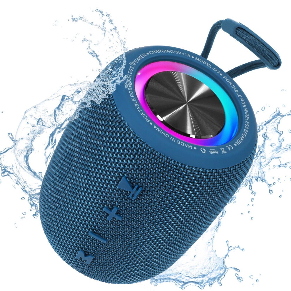 Chronus Portable Bluetooth Speaker, Bt5.3 Wireless Speaker 20W Bass Diaphragms With Multi Led Dynamic Modes, Ipx6 Waterproof 16H Playtime Light 6976918020833