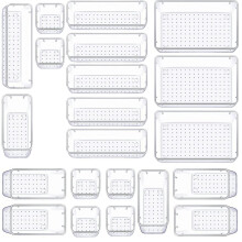 (21 PCS) 25 Desk Drawer Organizer Trays Clear Plastic Storage Boxes Divider for Makeup