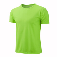 (Fluorescent green, XL) Mens Womens Quick Dry Short Sleeve Sport T Shirt Gym Fitness Shirt