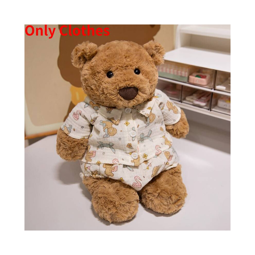 (Dog Printed Suit, 28cm/11.02in) Bartholomew Bear Clothes Plush Toy Stuffed Animal Doll Kids Gift Decoration