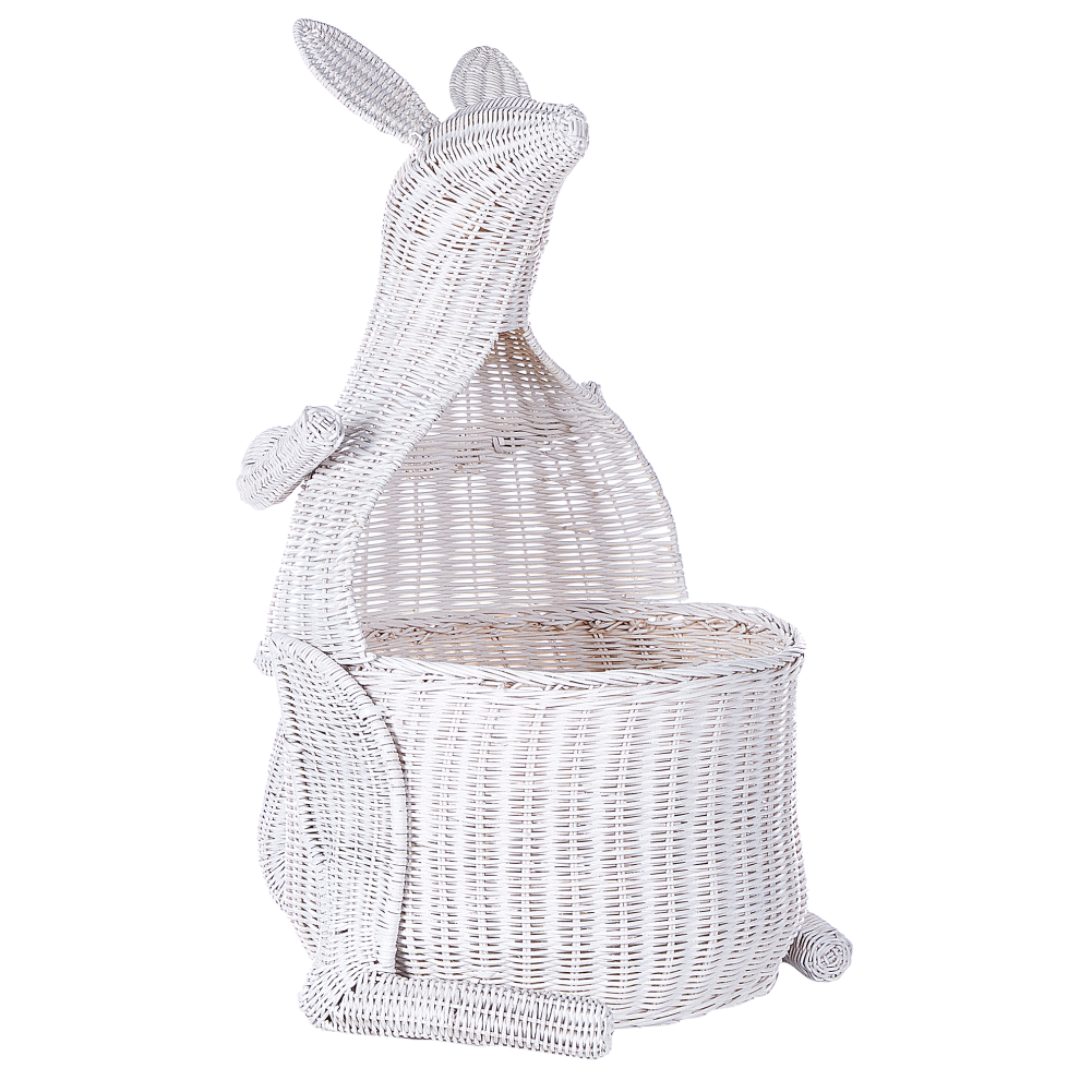 Kids Basket Kangaroo KAPITI Rattan White