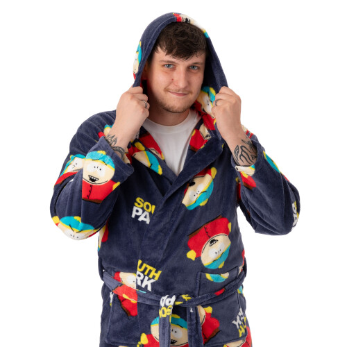 (Medium) South Park Hooded Bathrobe (Mens Blue) 1