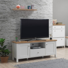 Astbury TV Cabinet with 2 Doors and 1 Drawer Modern Media Unit