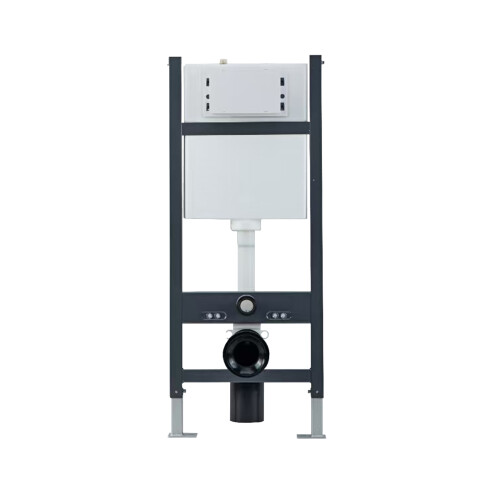 NES Home Nes Home WH Toilet Cistern Frame with Modern Chrome Square Button Flush Plate 1