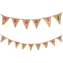 Merry Christmas With Tree Hessian Bunting – 2.3m