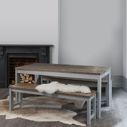 Noa and Nani (Hever Dining Table in Grey and Dark Pine) Hever Dining Table 2