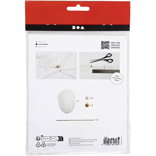 DIY Crochet Kit - Snowflakes - White - 3 pcs 1