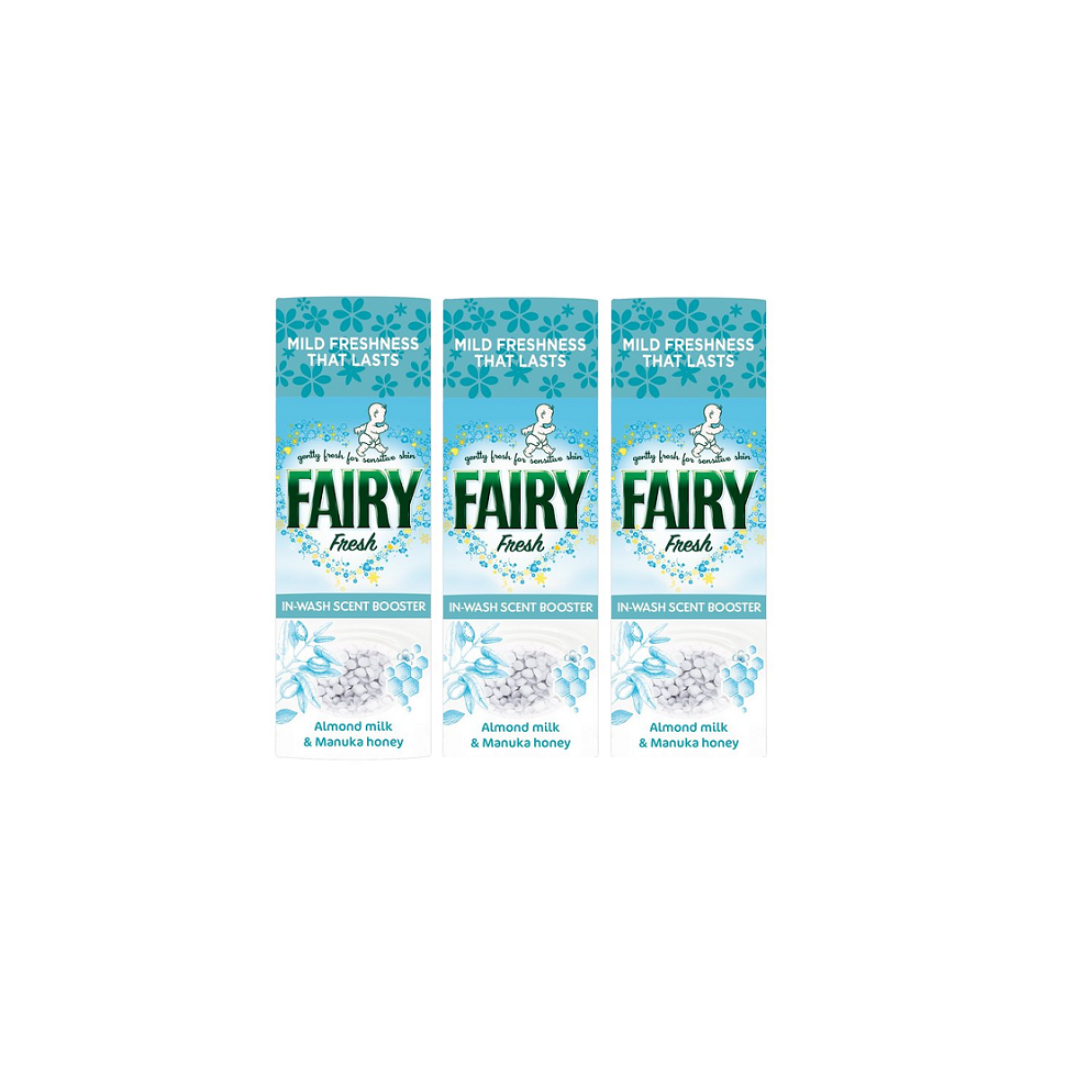 Fairy Laundry Beads Sensitive Non-Bio Scent Boosters Almond Milk Honey (3x 245g)